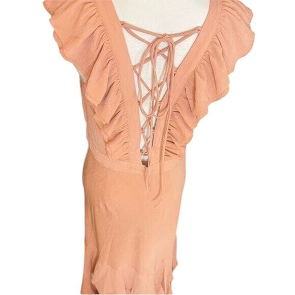 *NWOT Ted Baker London Ashleigh Ruffle-Trim Pink Maxi Gown -  Sz 6 - Picture 13 of 15